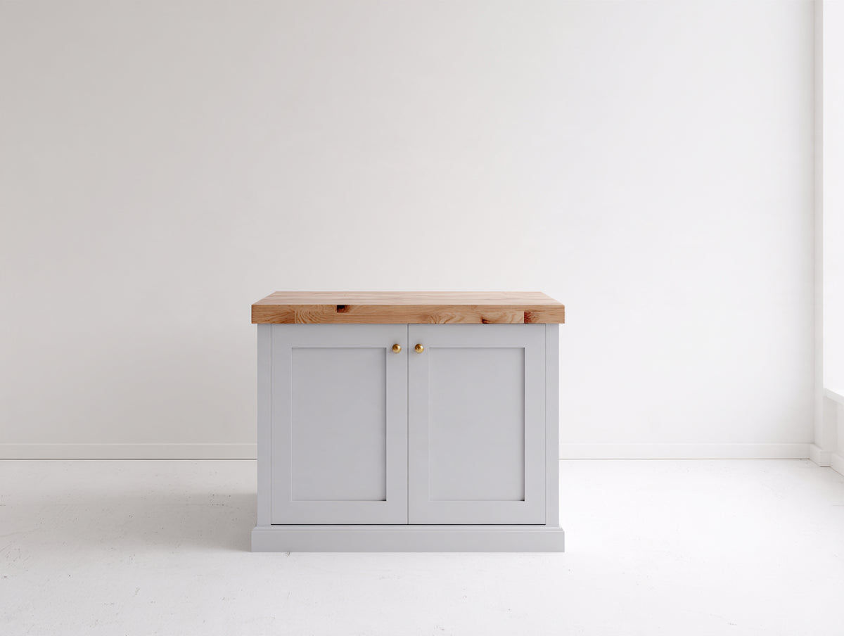 Credenza - Legno-MDF-Metallo - 105x42x88 cm - Grigio chiaro-Naturale - Stile contemporaneo raffinato