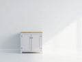 Credenza - Legno-MDF - 80x35x80 cm - Grigio chiaro-Naturale - Stile moderno compatto