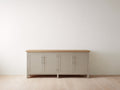 Credenza - Legno-MDF-Metallo - 160x40x85 cm - Grigio-Naturale - Stile moderno lineare
