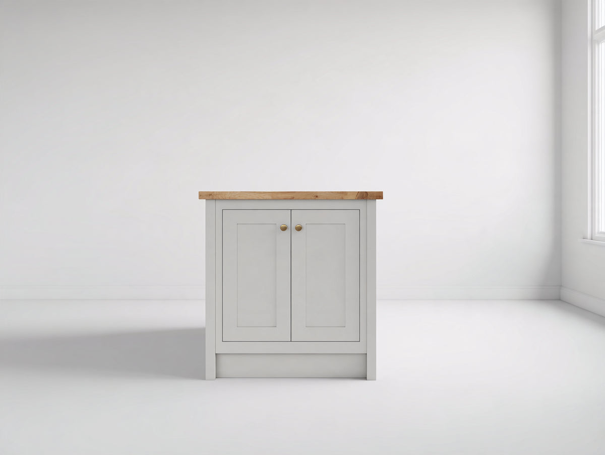 Credenza - Legno-MDF-Metallo - 85x38x90 cm - Grigio chiaro-Naturale - Stile moderno compatto