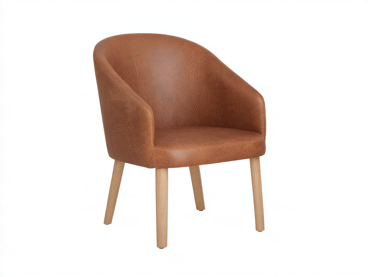 Sedia da pranzo - pelle sintetica-legno - 69x66x81 cm - marrone - stile moderno avvolgente