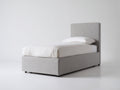 Letto singolo - tessuto - 210x102x115 cm - grigio - design contemporaneo
