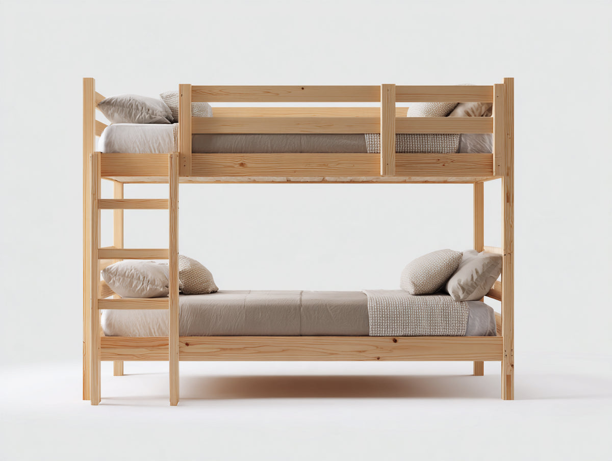 Letto a castello - legno - 208x106x172 cm - naturale - stile moderno salvaspazio
