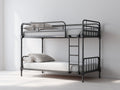 Letto a castello - metallo - 204x98x168 cm - nero - design moderno salvaspazio