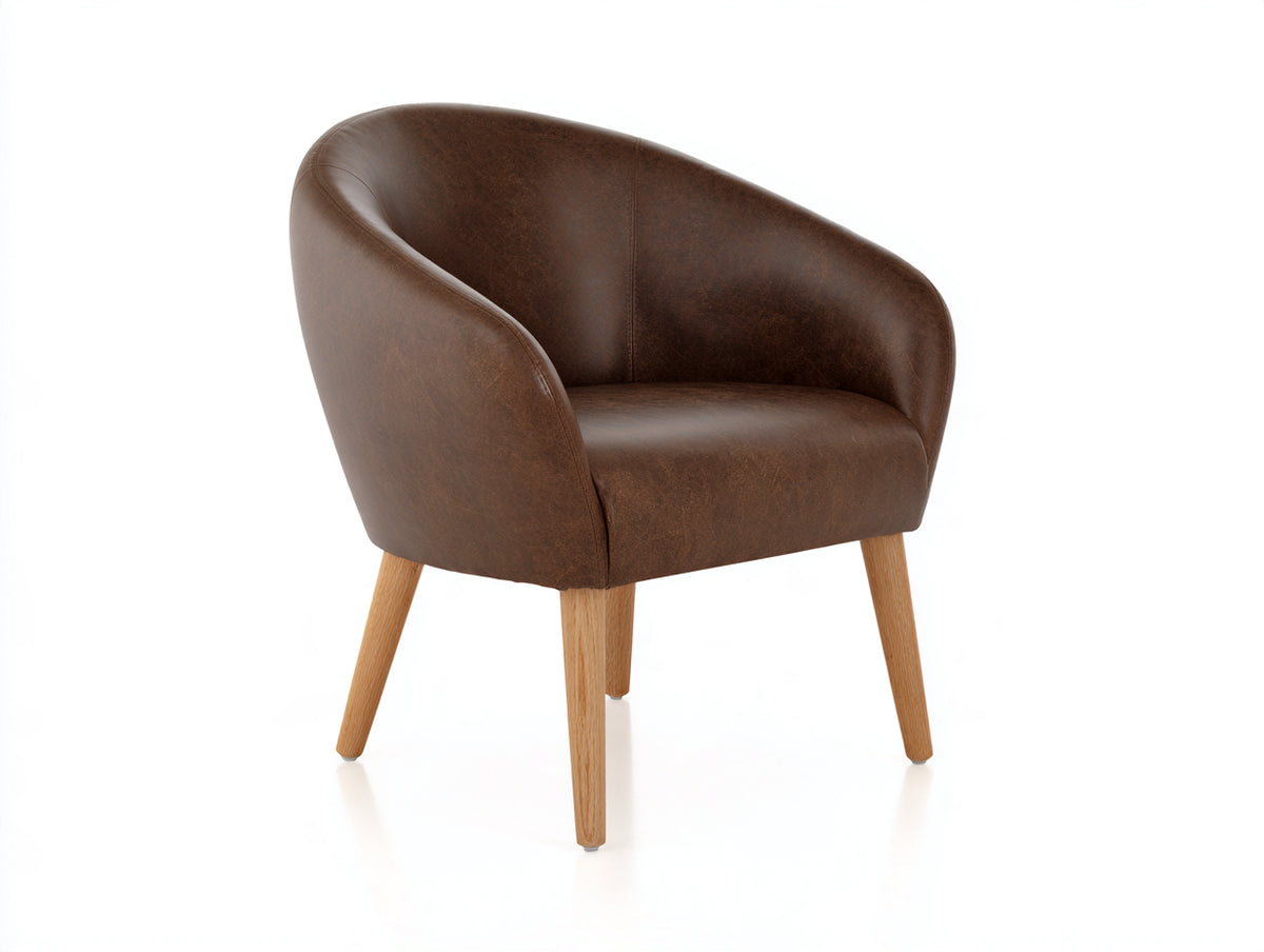 Sedia da pranzo - pelle sintetica-legno - 72x68x78 cm - marrone scuro - stile moderno avvolgente