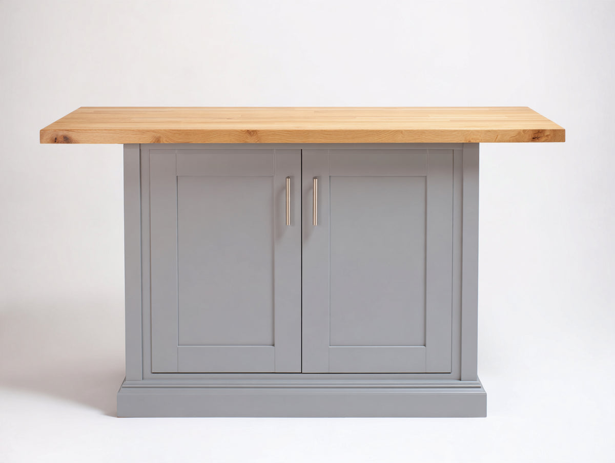 Credenza - Legno-MDF-Metallo - 135x50x92 cm - Grigio-Naturale - Stile moderno con piano ampio