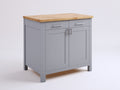 Credenza - Legno-MDF-Metallo - 110x50x95 cm - Grigio-Naturale - Stile moderno funzionale